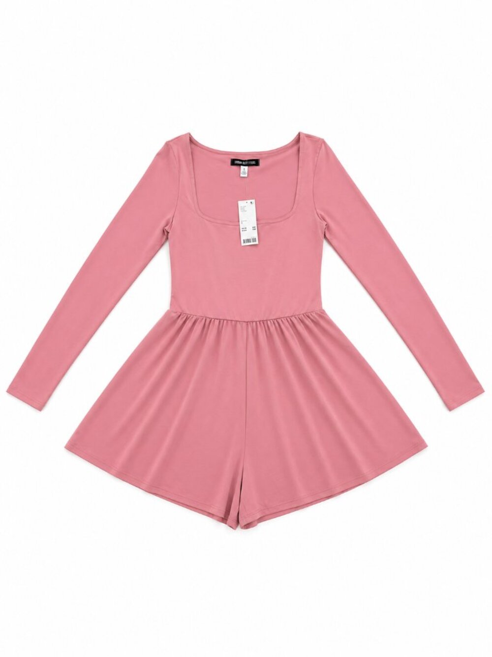 Urban Outfitters Pink Romper Dress Size S NWT Long Sleeve Skater Style - Picture 2 of 3